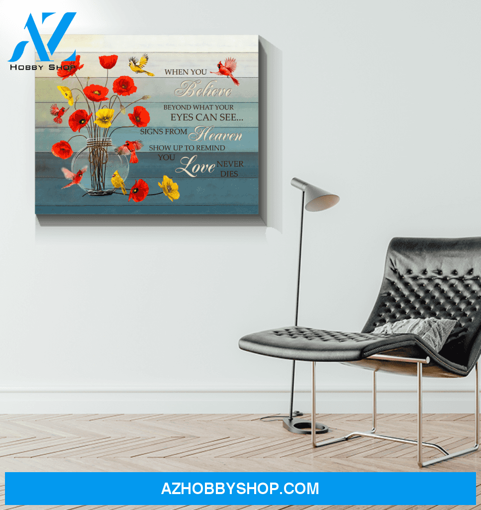 Cardinal Poppies When You Believe Canvas Wall Art