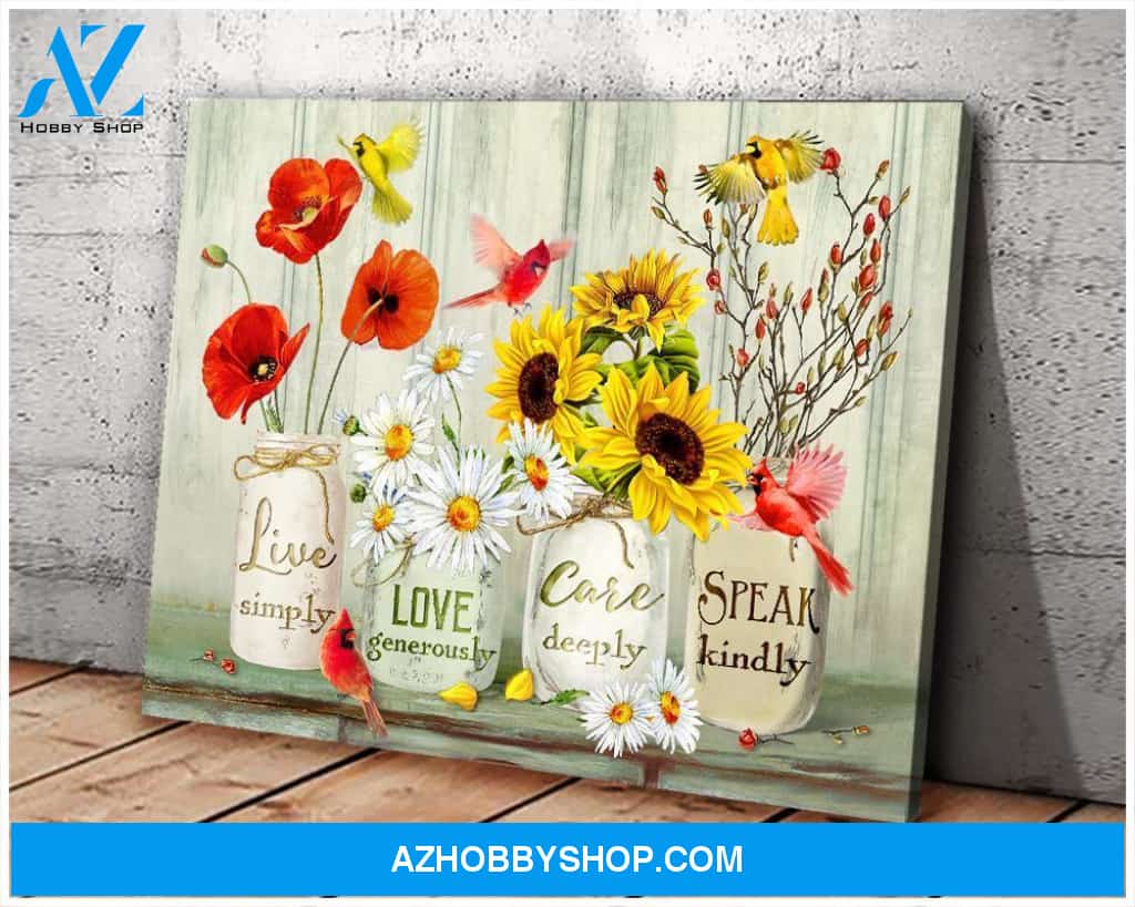 Cardinal Speak kindly Canvas Wall Art, Wall Decor Visual Art