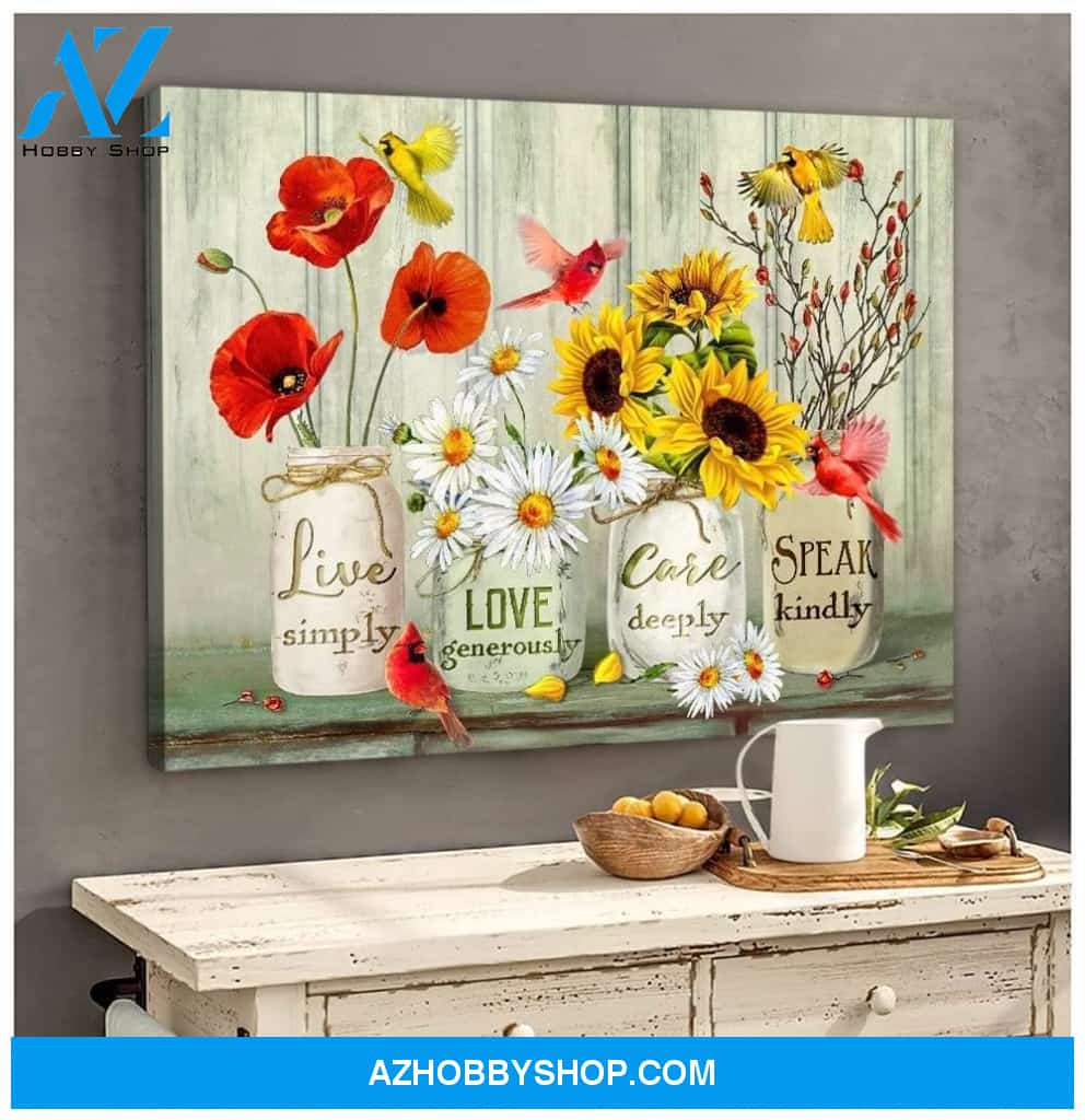 Cardinal Speak kindly Canvas Wall Art, Wall Decor Visual Art