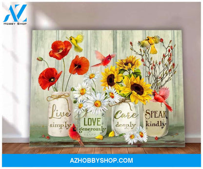 Cardinal Speak kindly Canvas Wall Art, Wall Decor Visual Art