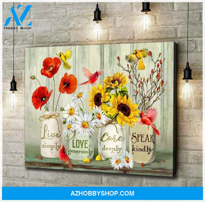 Cardinal Speak kindly Canvas Wall Art, Wall Decor Visual Art