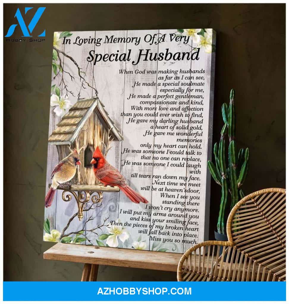 Cardinal Special Husband Canvas Wall Art
