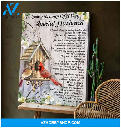 Cardinal Special Husband Canvas Wall Art