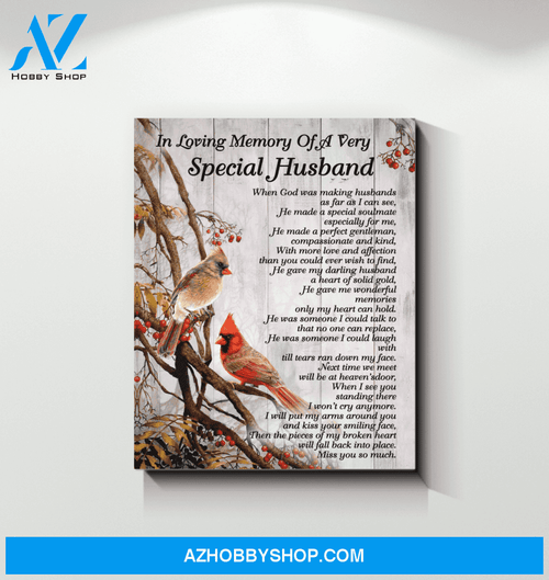 Cardinal Special Husband Canvas Wall Art, Wall Decor Visual Art