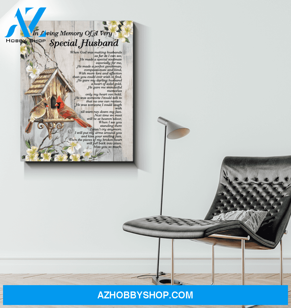 Cardinal Special Husband Canvas Wall Art