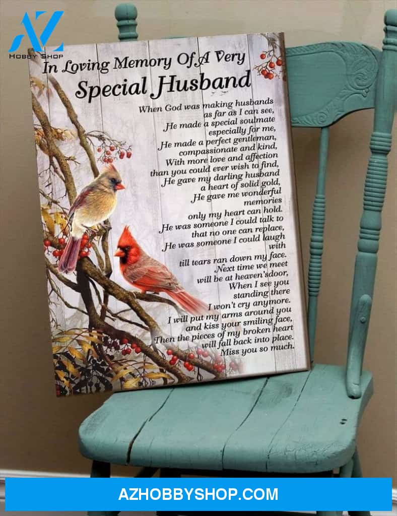 Cardinal Special Husband Canvas Wall Art, Wall Decor Visual Art
