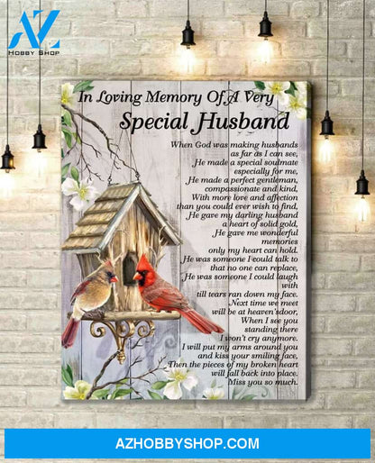 Cardinal Special Husband Canvas Wall Art