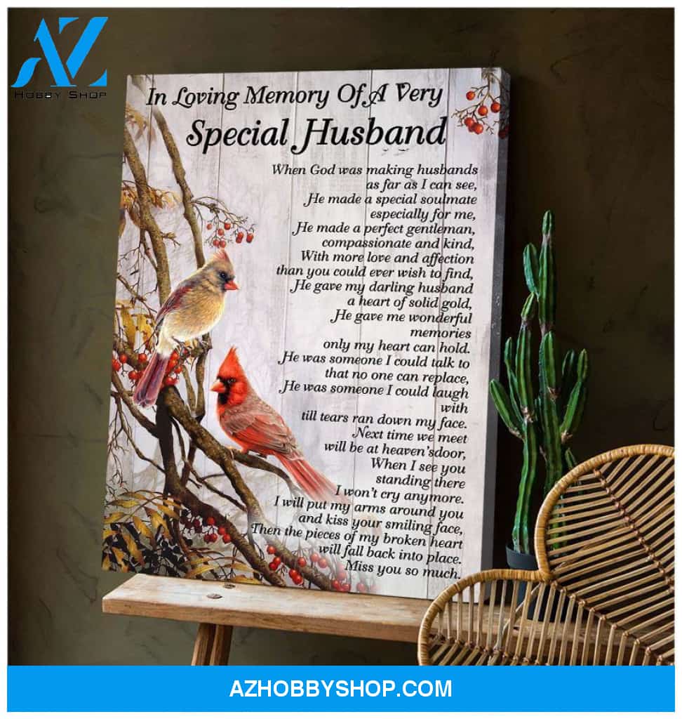 Cardinal Special Husband Canvas Wall Art, Wall Decor Visual Art