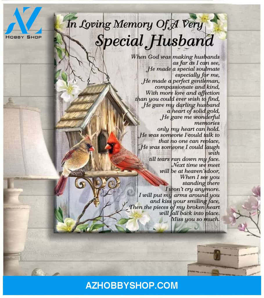 Cardinal Special Husband Canvas Wall Art