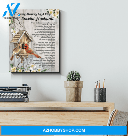 Cardinal Special Husband Canvas Wall Art