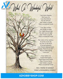 Cardinal Tree What a wonderful world Canvas And Poster, Canvas Painting, Wall Decor Visual Art