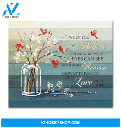 Cardinal When You Believe Decor Canvas Wall Art, Wall Decor Visual Art