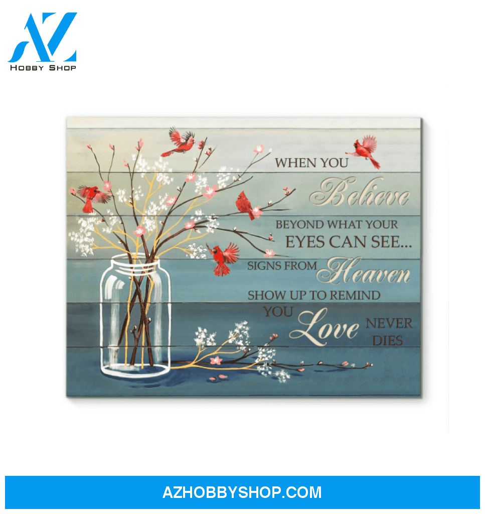 Cardinal When You Believe Decor Canvas Wall Art, Wall Decor Visual Art