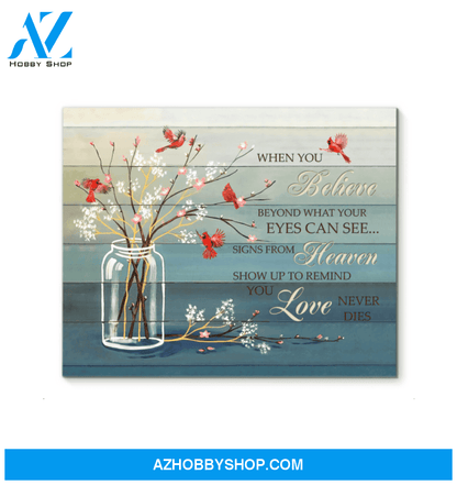 Cardinal When You Believe Decor Canvas Wall Art, Wall Decor Visual Art