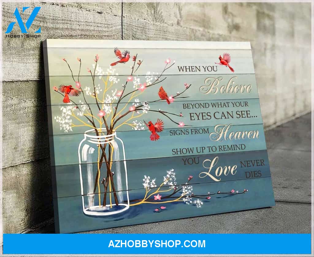 Cardinal When You Believe Decor Canvas Wall Art, Wall Decor Visual Art