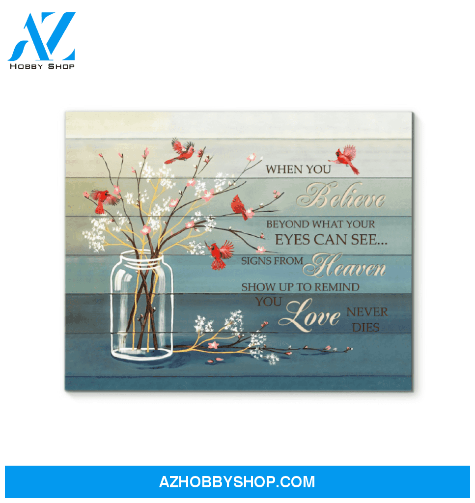 Cardinal When You Believe Decor Canvas Wall Art, Wall Decor Visual Art