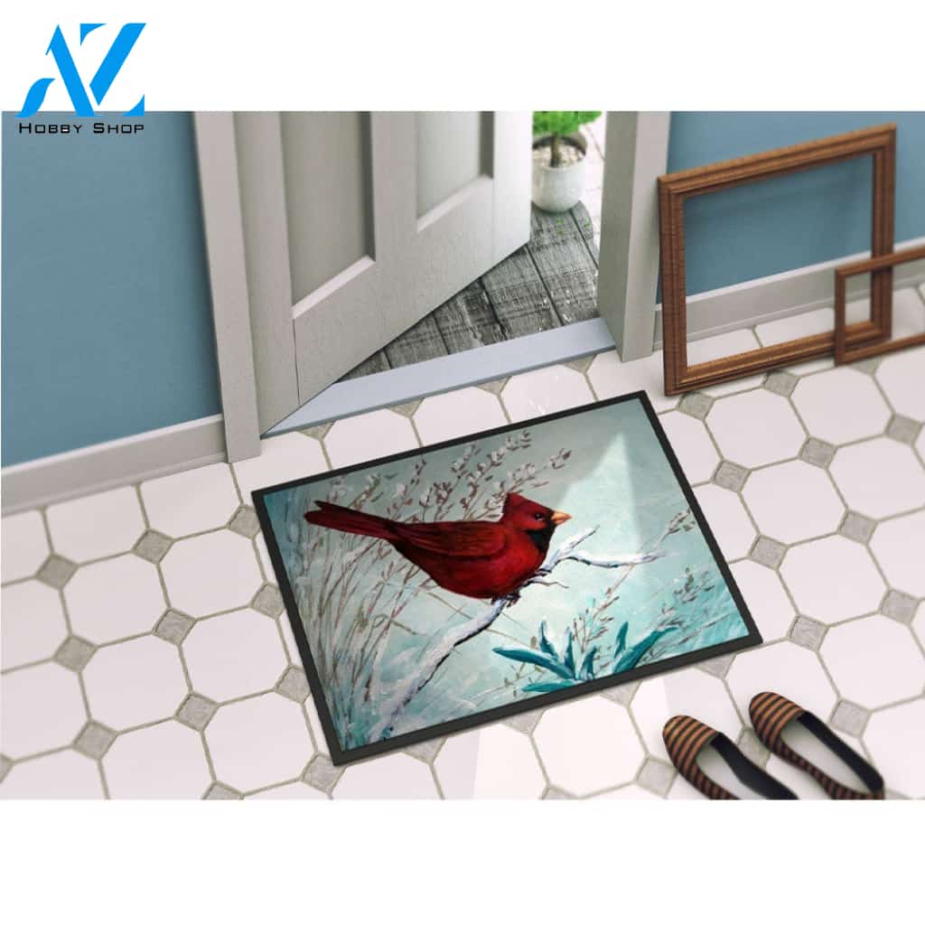 Cardinal Winter Red Bird - Memorial Doormat Welcome Mat House Warming Gift Home Decor Gift for Cardinal Lovers Funny Doormat Gift Idea