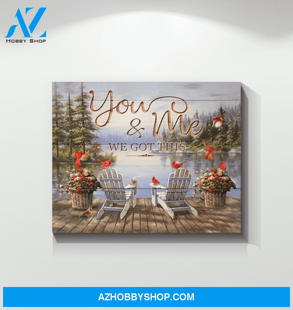 Cardinal You & Me Canvas Wall Art Unique Gifts