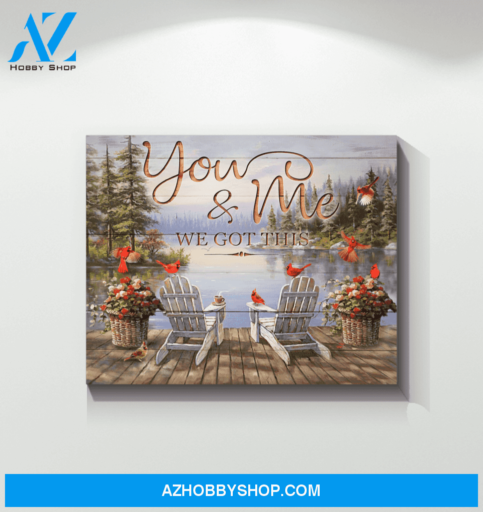 Cardinal You & Me Canvas Wall Art Unique Gifts