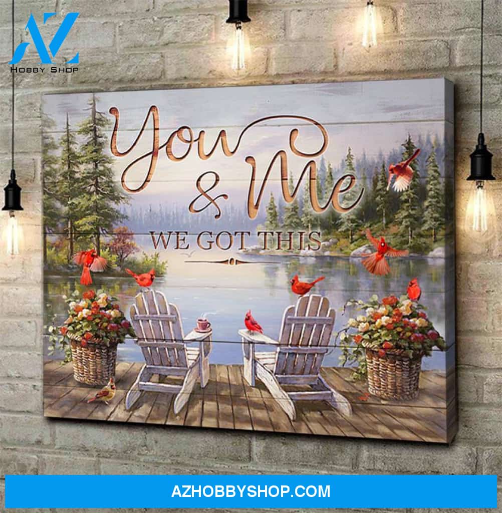 Cardinal You & Me Canvas Wall Art Unique Gifts