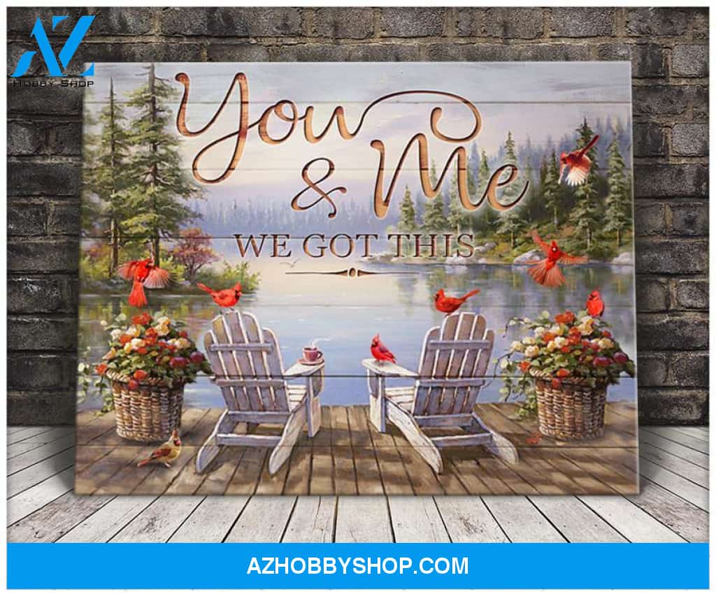 Cardinal You & Me Canvas Wall Art Unique Gifts
