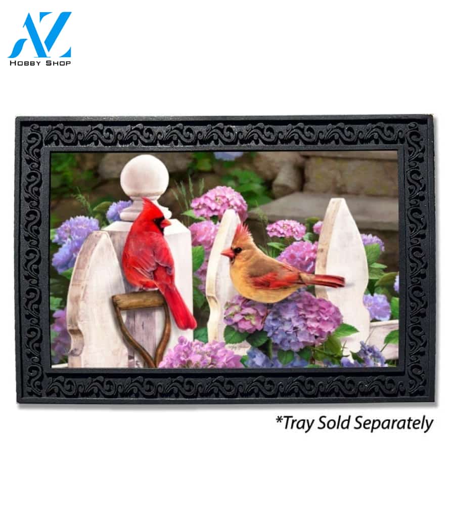 Cardinals and Hydrangeas Doormat - 18" x 30"