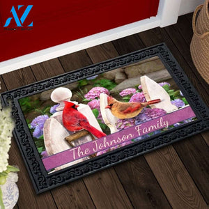 Cardinals and Hydrangeas Personalized Doormat - 18" x 30"