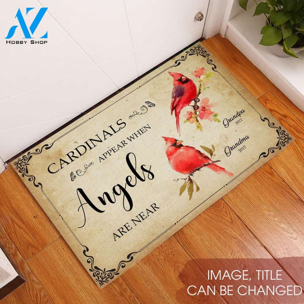 Cardinals Appear When Angels Are Near Memorial All Over Printing Rubber Base Doormat