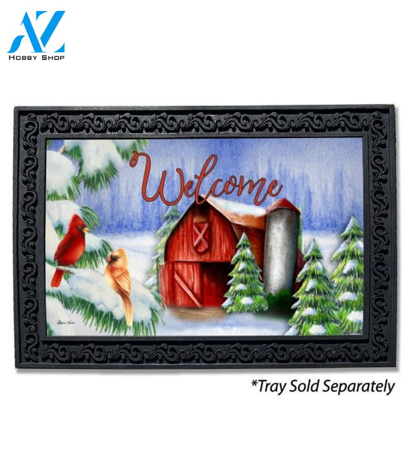 Cardinals in Winter Barn Doormat - 18" x 30"