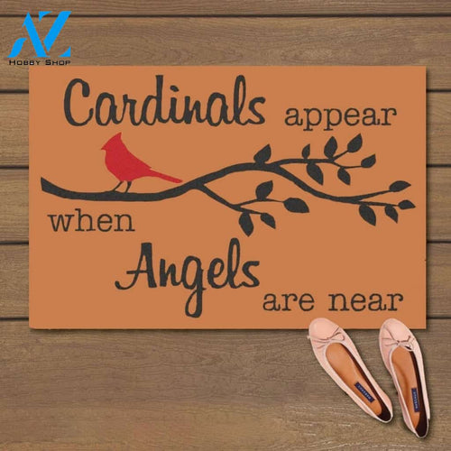 Cardinals Memorial - Appear When Angels Are Near Indoor and Outdoor Doormat Warm House Gift Welcome Mat Gift for Friend Family