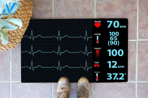 Cardiologists Heartbeat Screen Doormat | Welcome Mat | House Warming Gift