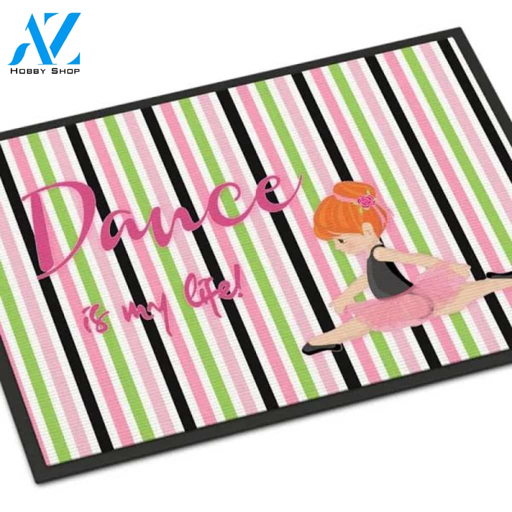 Caroline's Treasures BB5394MAT Ballet Dance Is My Life Red Indoor or Outdoor Mat