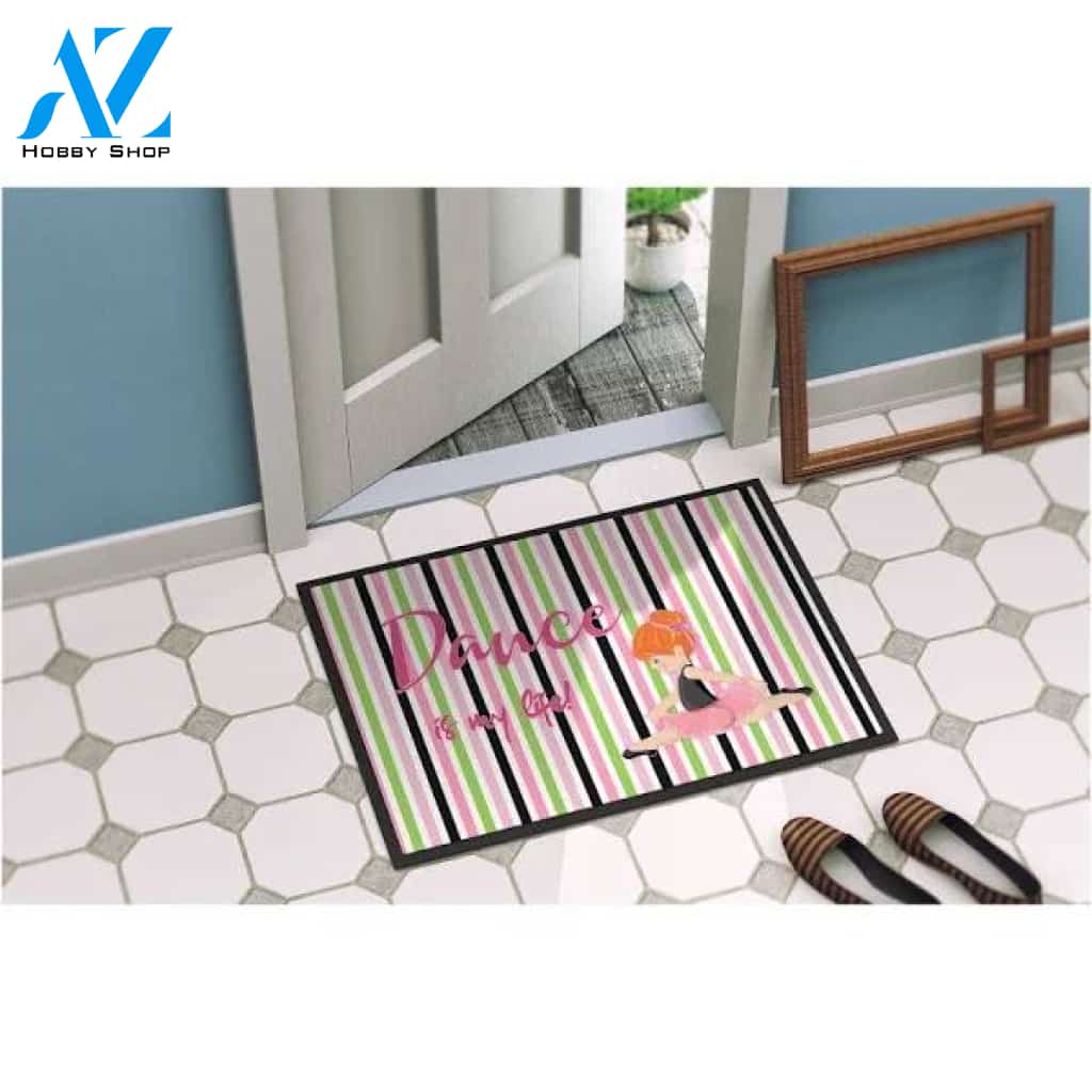 Caroline's Treasures BB5394MAT Ballet Dance Is My Life Red Indoor or Outdoor Mat