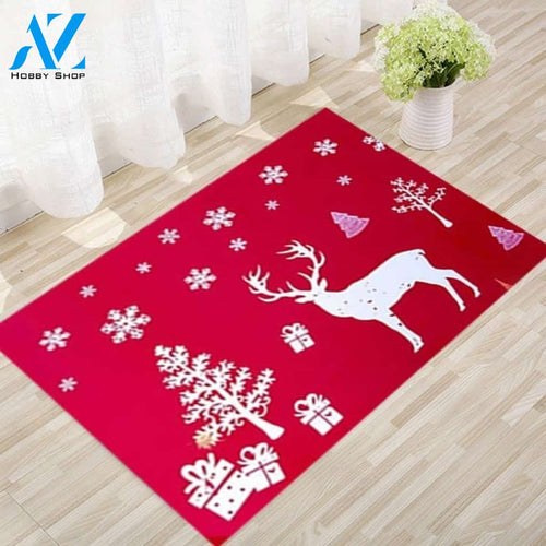 Carpet Christmas Red Decor Indoor And Outdoor Doormat Housewarming Welcome Mat Gift For Friend Family