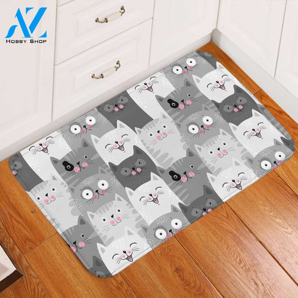Cartoon Cats Door Mat