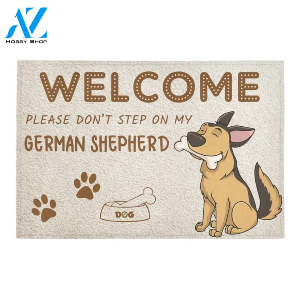 Cartoon Don't Step On German Shepherd Printed Doormat Home Decor