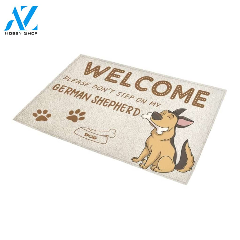 Cartoon Don't Step On German Shepherd Printed Doormat Home Decor