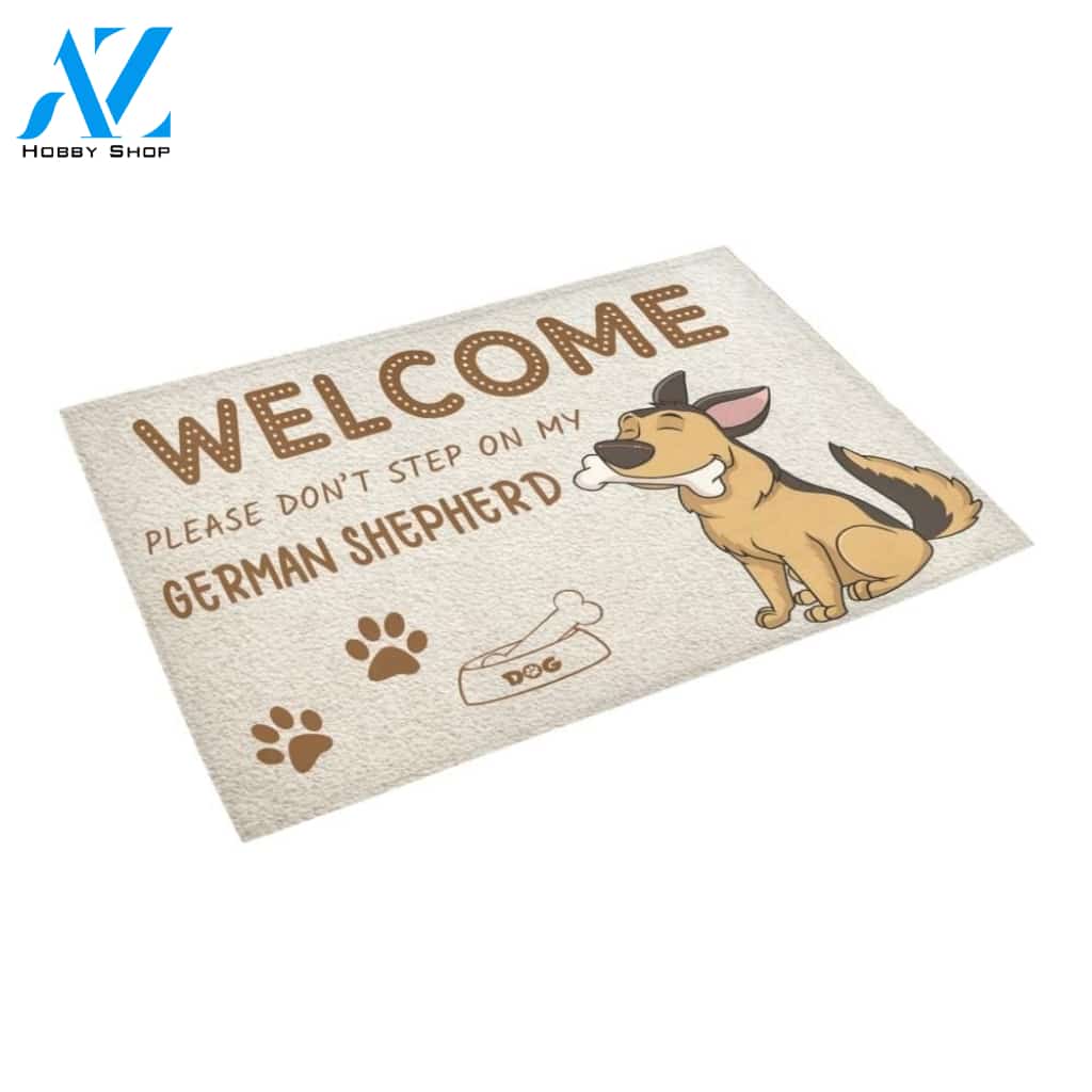 Cartoon Don't Step On German Shepherd Printed Doormat Home Decor