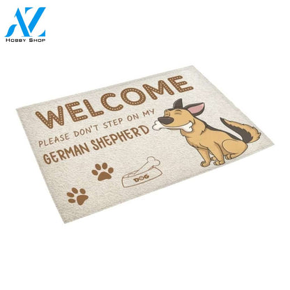 Cartoon Don't Step On German Shepherd Printed Doormat Home Decor