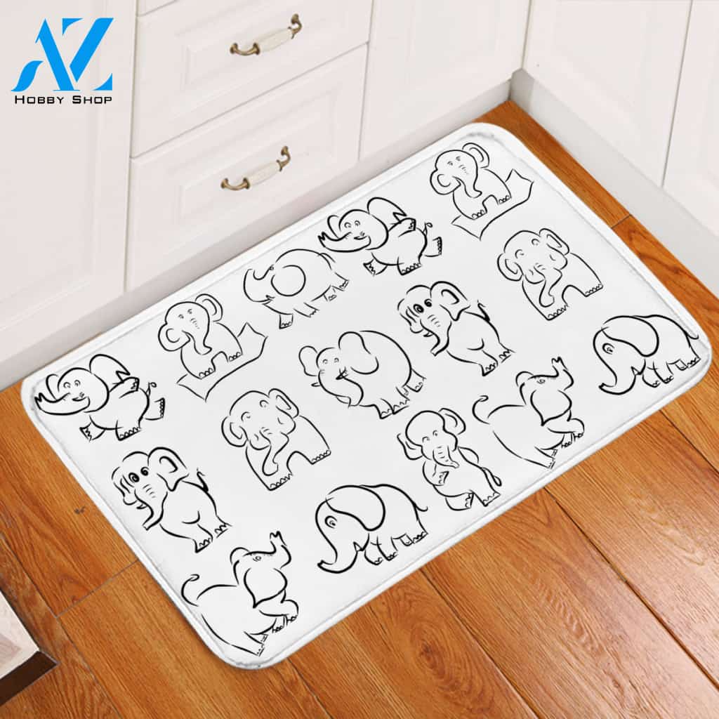 Cartoon Elephant Door Mat