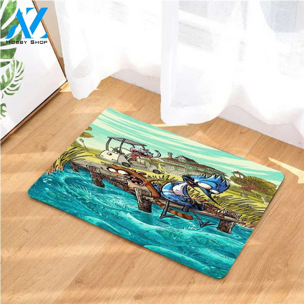 cartoon fishing wallpaper doormats