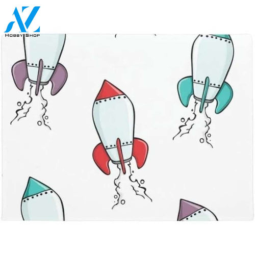Cartoon Rocket Ship Vehicle Doormat Indoor And Outdoor Mat Entrance Rug Sweet Home Decor Housewarming Gift Gift for Friend Family Birthday New Home