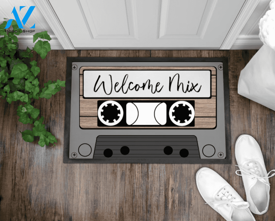 Personalized Name Family House Welcome Mix Doormat, Cassette Doormat Gift For Family And Friend Doormats Inhouse Doormats Home Decor Housewarming Gift