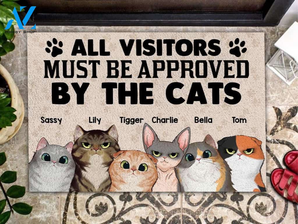 Cat All Visitors Must Be Approved Personalized Doormat | Welcome Mat | House Warming Gift