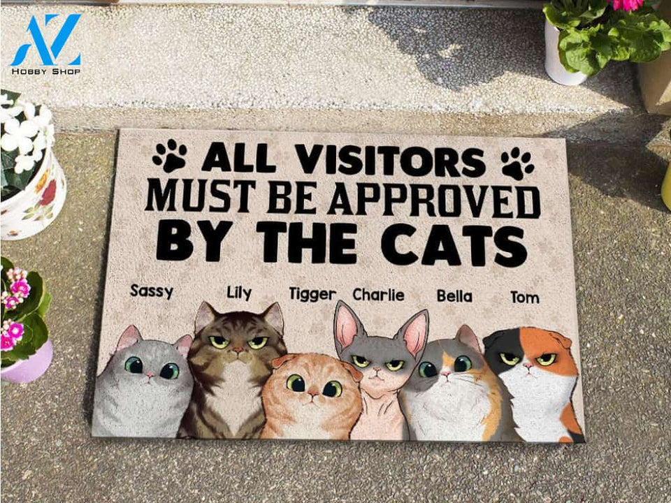 Cat All Visitors Must Be Approved Personalized Doormat | Welcome Mat | House Warming Gift