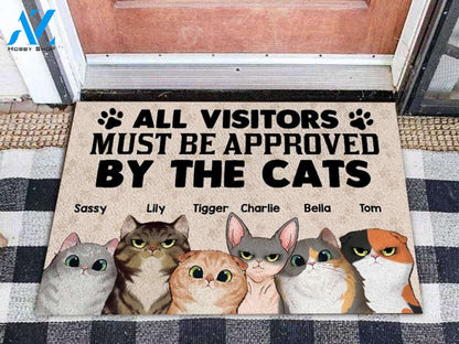 Cat All Visitors Must Be Approved Personalized Doormat | Welcome Mat | House Warming Gift