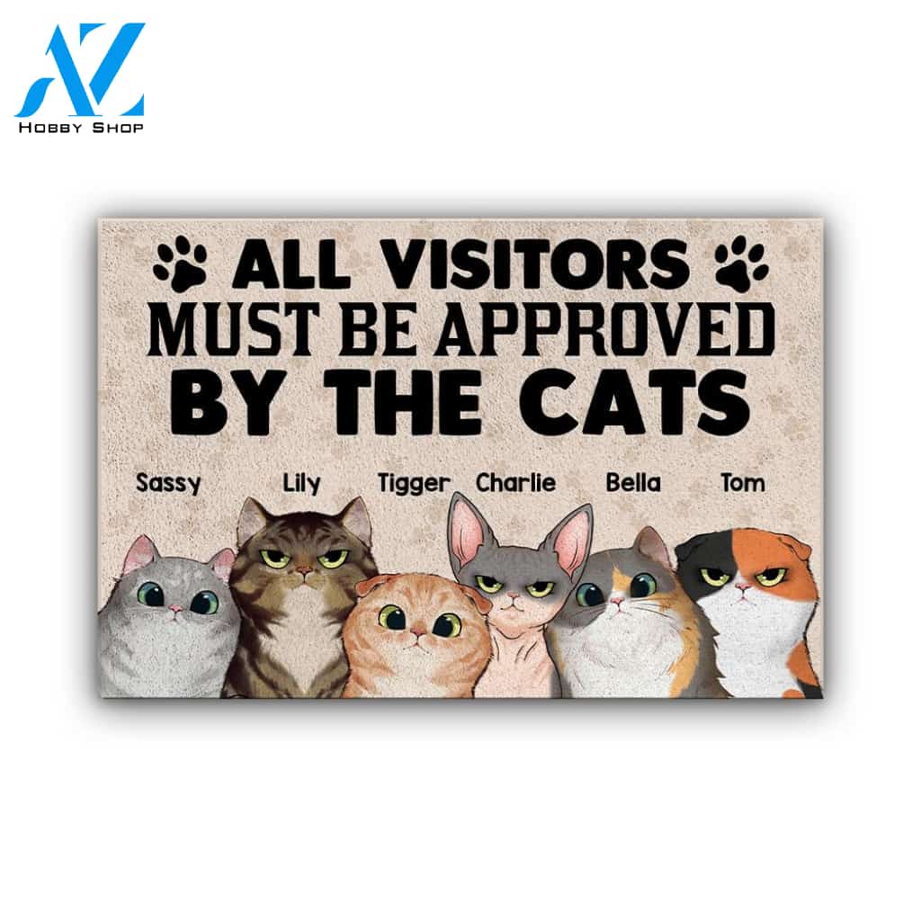 Cat All Visitors Must Be Approved Personalized Doormat | Welcome Mat | House Warming Gift