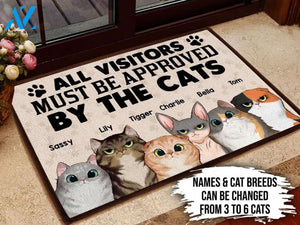 Cat All Visitors Must Be Approved Personalized Doormat | Welcome Mat | House Warming Gift