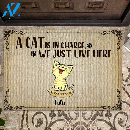 Cat And Their People Personalized Doormat