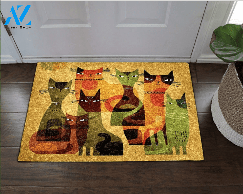 Cat Art Doormat 02 | Welcome Mat | House Warming Gift
